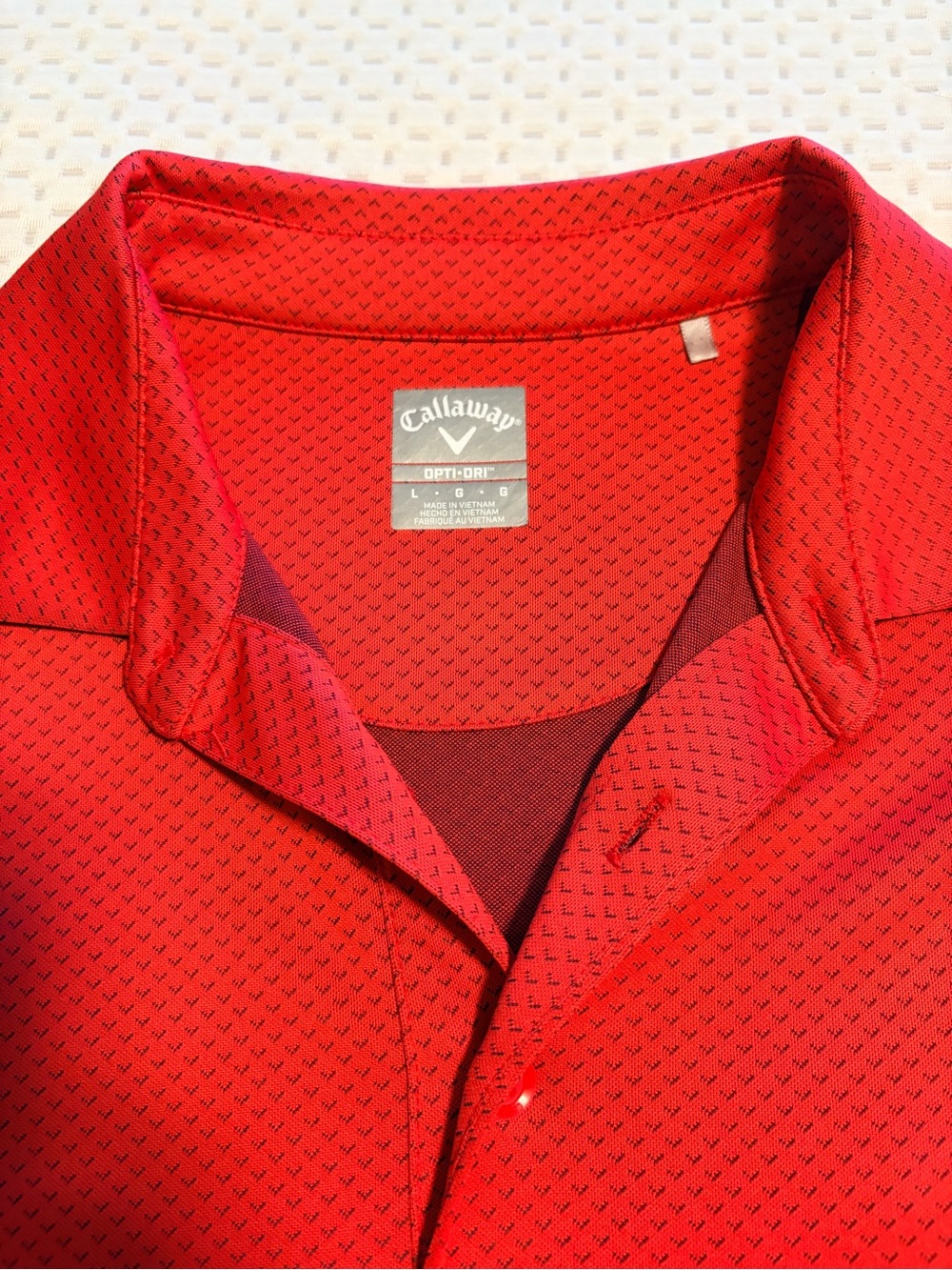 Callaway Red Micro-Pattern Performance Golf Polo